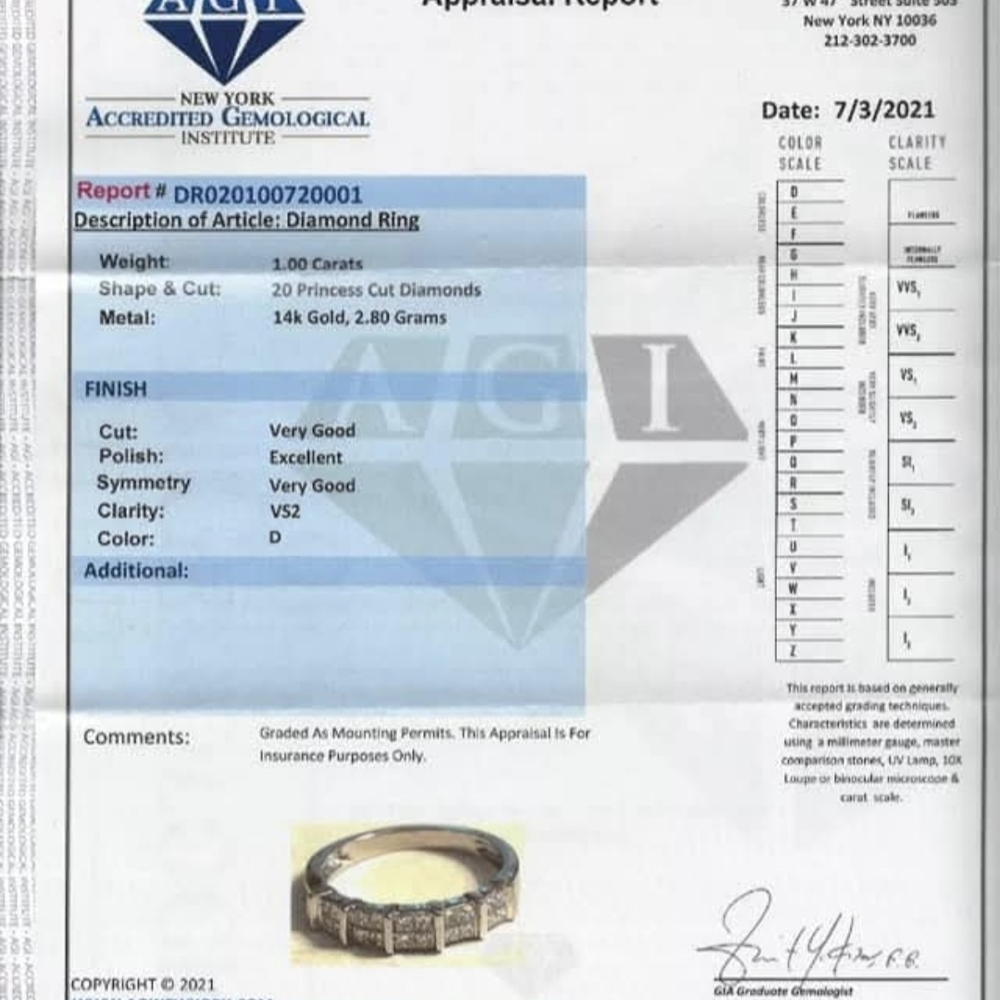 14k White Gold with Diamonds Ring - Picture 2 of 6